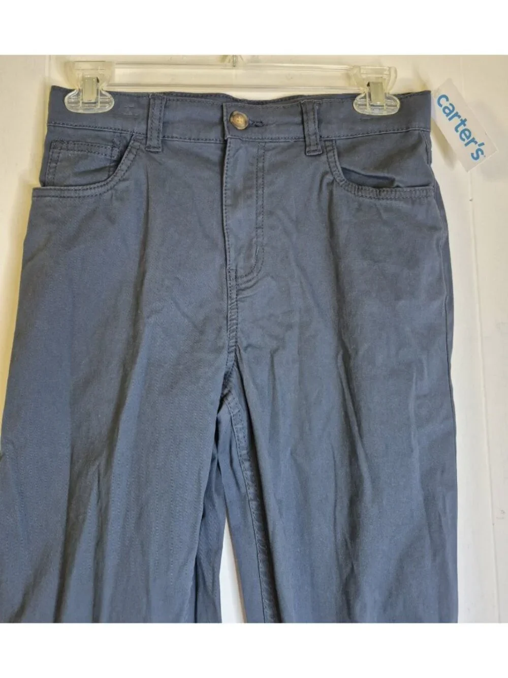 NWT CARTER'S Gray Chino Pants Youth Boys Size 12 Adjustable